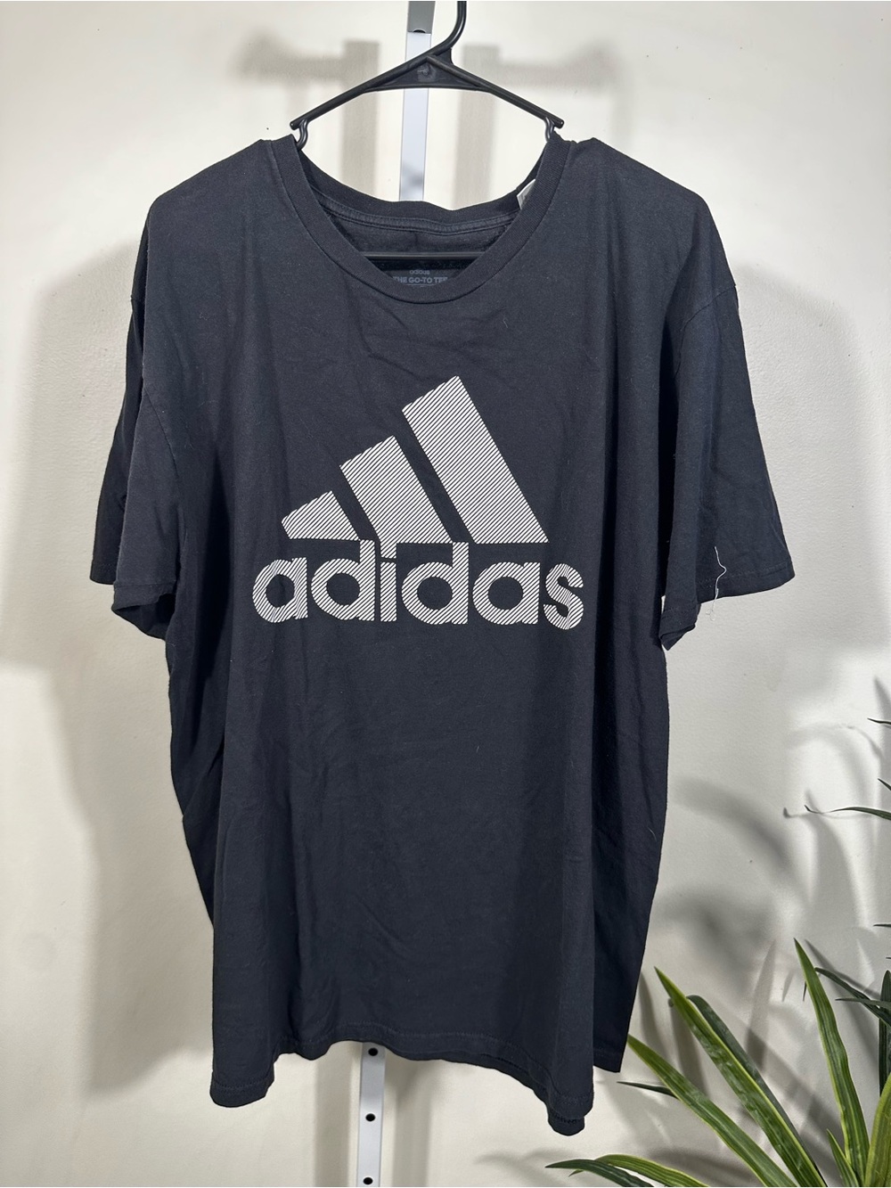 adidas Black T-Shirt with White Trefoil Logo